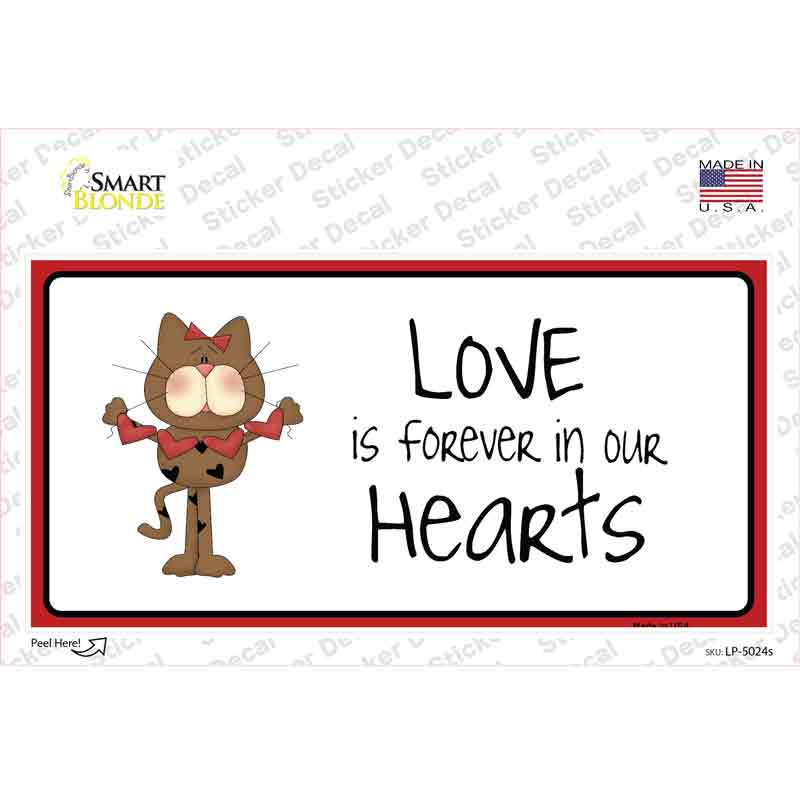 Love In Our Hearts Cat Novelty Sticker Decal