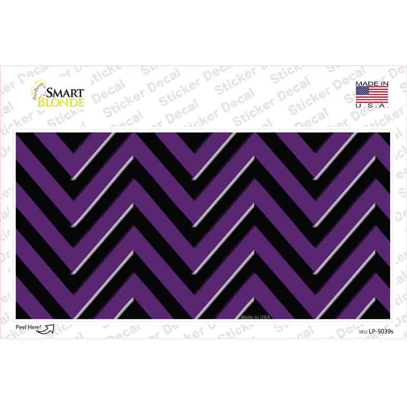 Purple Black Chevron Novelty Sticker Decal