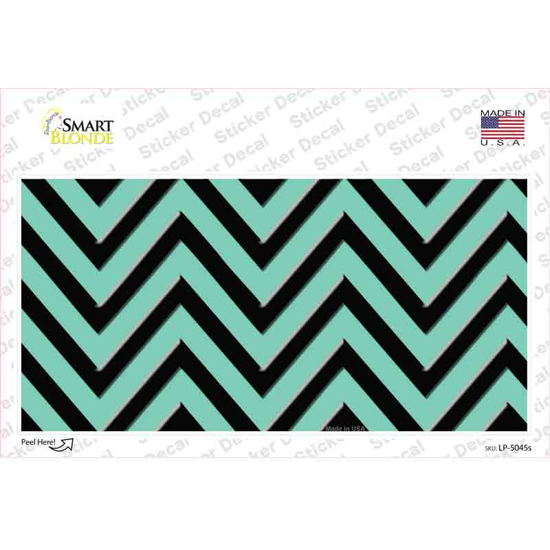 Mint Black Chevron Novelty Sticker Decal