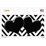 White Black Chevon Hearts Novelty Sticker Decal