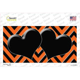 Orange Black Chevon Hearts Novelty Sticker Decal