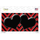 Red Black Chevon Hearts Novelty Sticker Decal