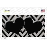 Grey Black Chevon Hearts Novelty Sticker Decal