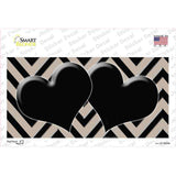 Tan Black Chevon Hearts Novelty Sticker Decal