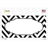 White Black Chevron Scallop Novelty Sticker Decal