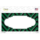 Green Black Chevron Scallop Novelty Sticker Decal