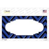 Blue Black Chevron Scallop Novelty Sticker Decal