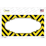 Yellow Black Chevron Scallop Novelty Sticker Decal