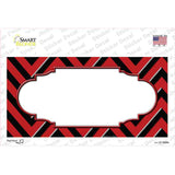 Red Black Chevron Scallop Novelty Sticker Decal