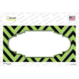 Lime Green Black Chevron Scallop Novelty Sticker Decal