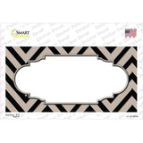 Tan Black Chevron Scallop Novelty Sticker Decal