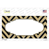 Gold Black Chevron Scallop Novelty Sticker Decal
