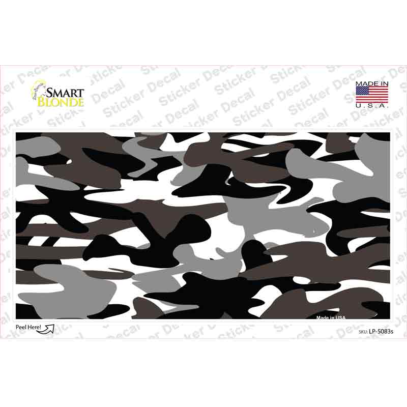 Black And White Camouflage Novelty Sticker Decal
