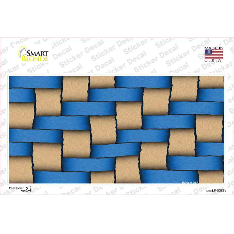 Weave Blue & Tan Novelty Sticker Decal