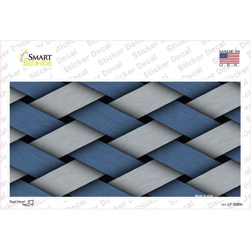 Weave Blue & Gray Novelty Sticker Decal