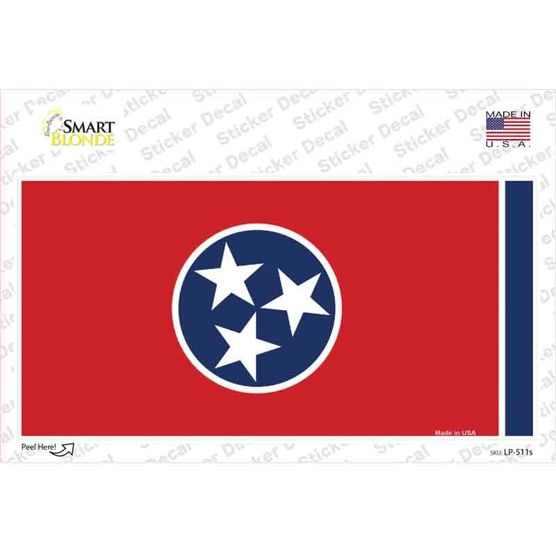 Tennessee State Flag Novelty Sticker Decal