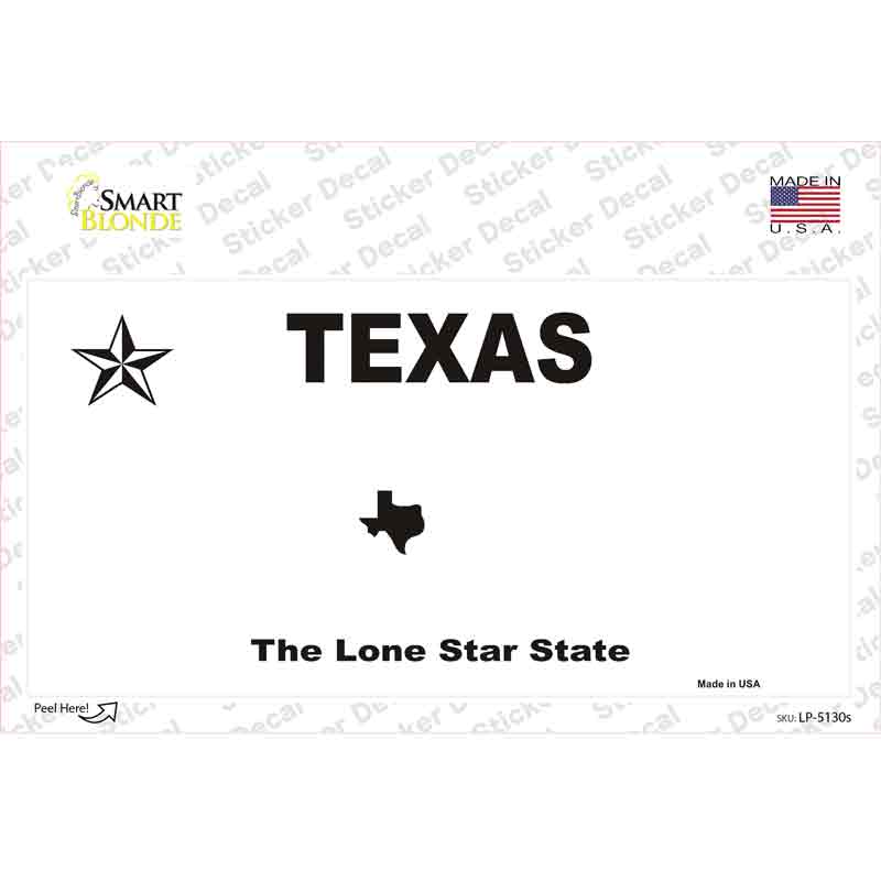Texas State Novelty Sticker Decal