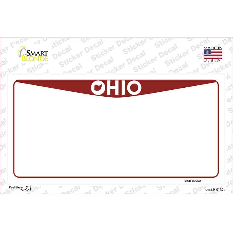 Ohio State Background Novelty Sticker Decal