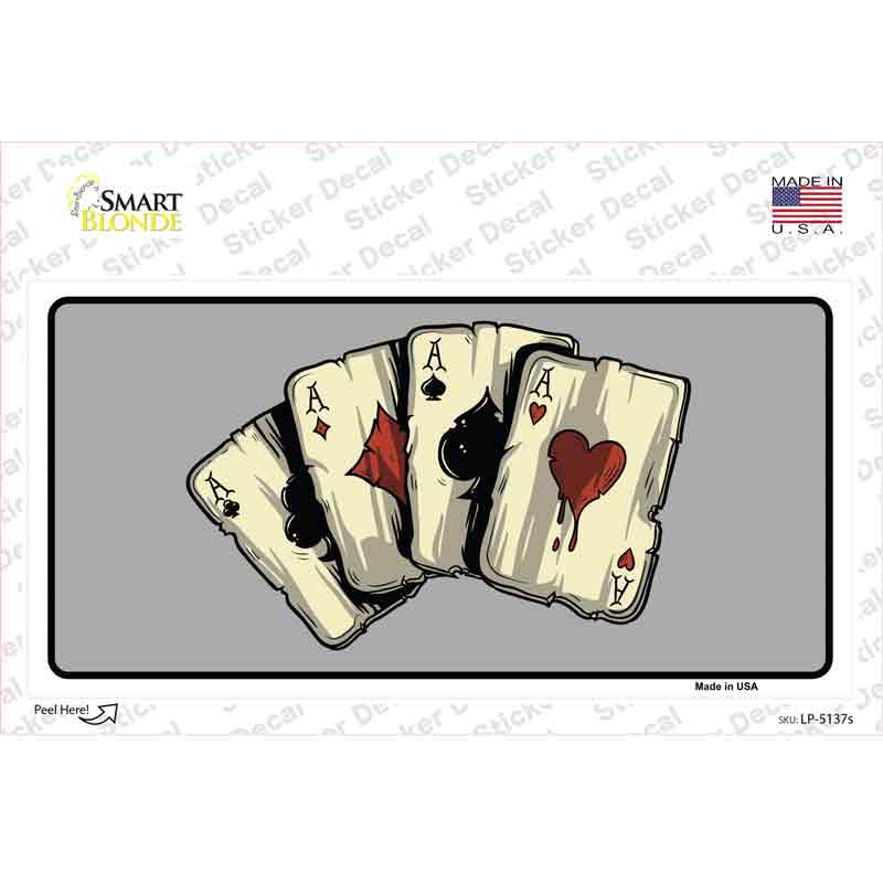 Four Aces Cards Novelty Sticker Decal