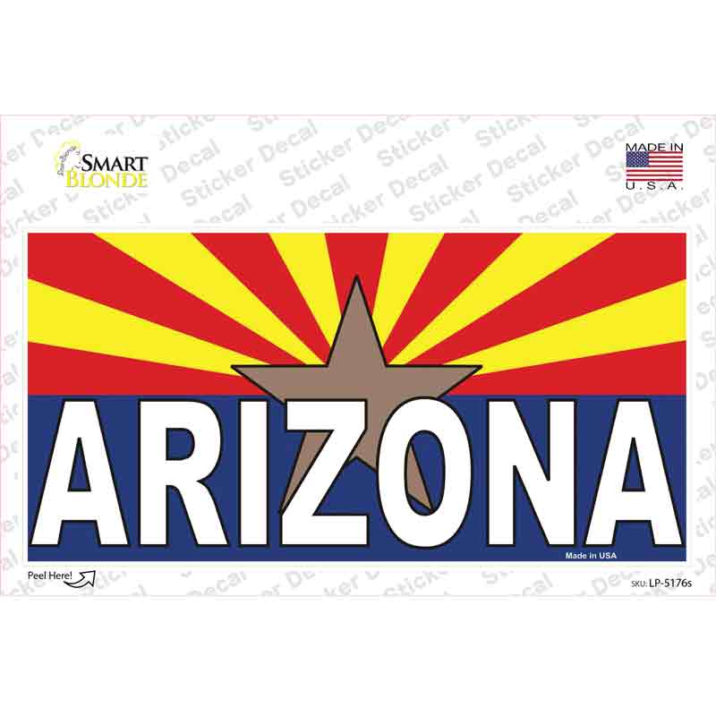 Arizona Flag White Arizona Novelty Sticker Decal