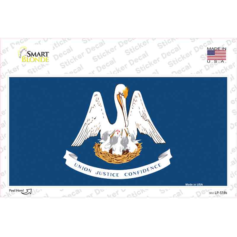 Louisiana State Flag Novelty Sticker Decal