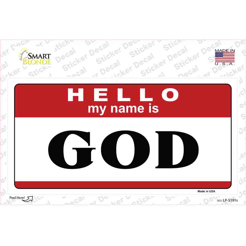 Name Is God Novelty Sticker Decal