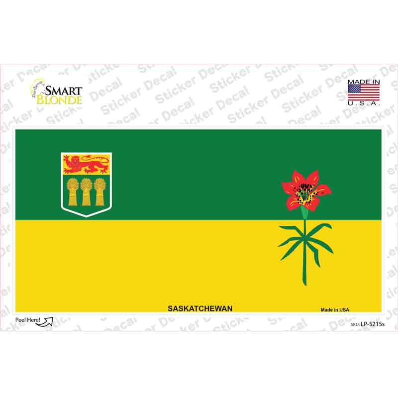 Saskatchewan Flag Novelty Sticker Decal