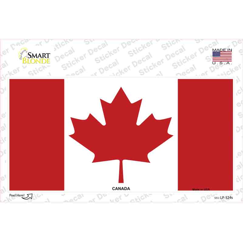 Canadian Flag Novelty Sticker Decal