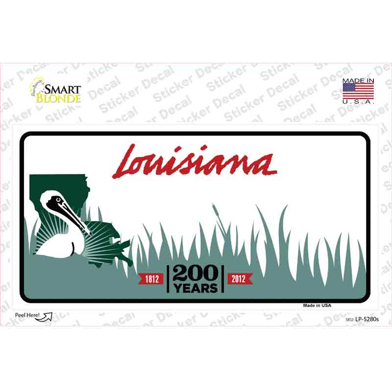 Louisiana State Background Novelty Sticker Decal