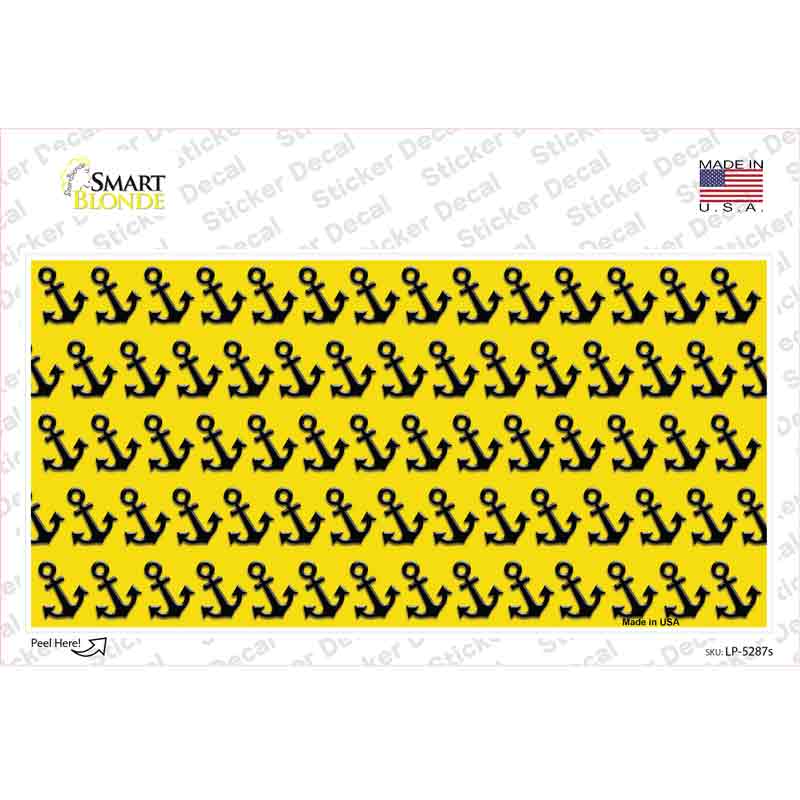 Yellow Black Anchor Novelty Sticker Decal