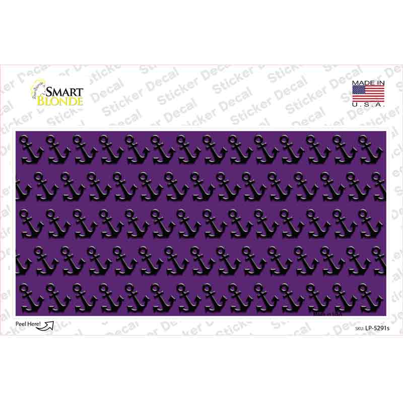 Purple Black Anchor Novelty Sticker Decal