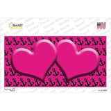 Pink Black Anchor Pink Heart Center Novelty Sticker Decal