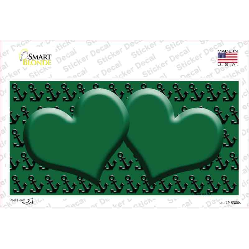 Green Black Anchor Green Heart Center Novelty Sticker Decal