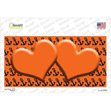 Orange Black Anchor Orange Heart Center Novelty Sticker Decal