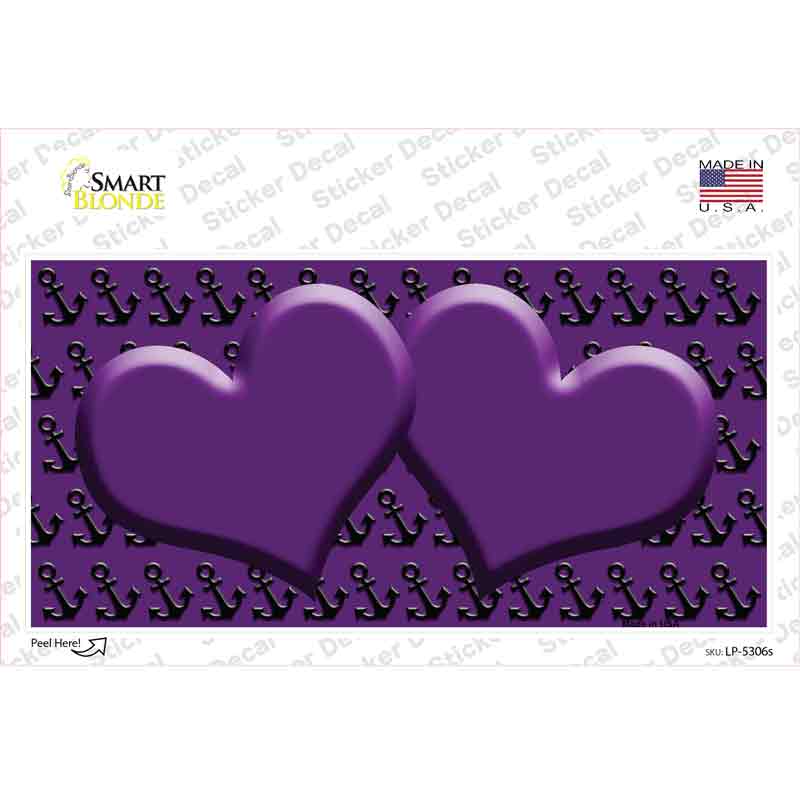 Purple Black Anchor Purple Heart Center Novelty Sticker Decal