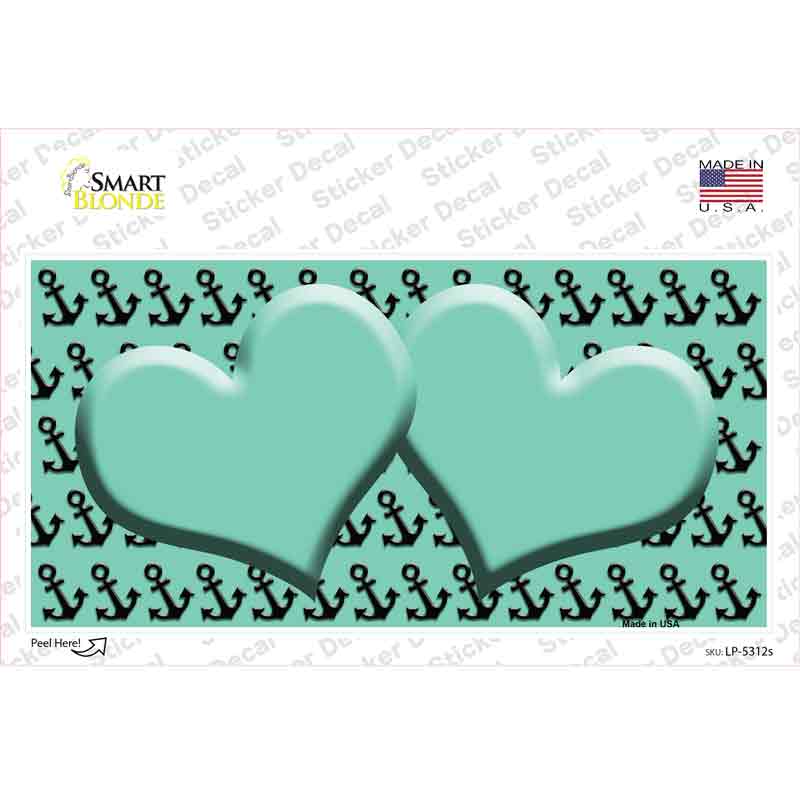 Mint Black Anchor Mint Heart Center Novelty Sticker Decal