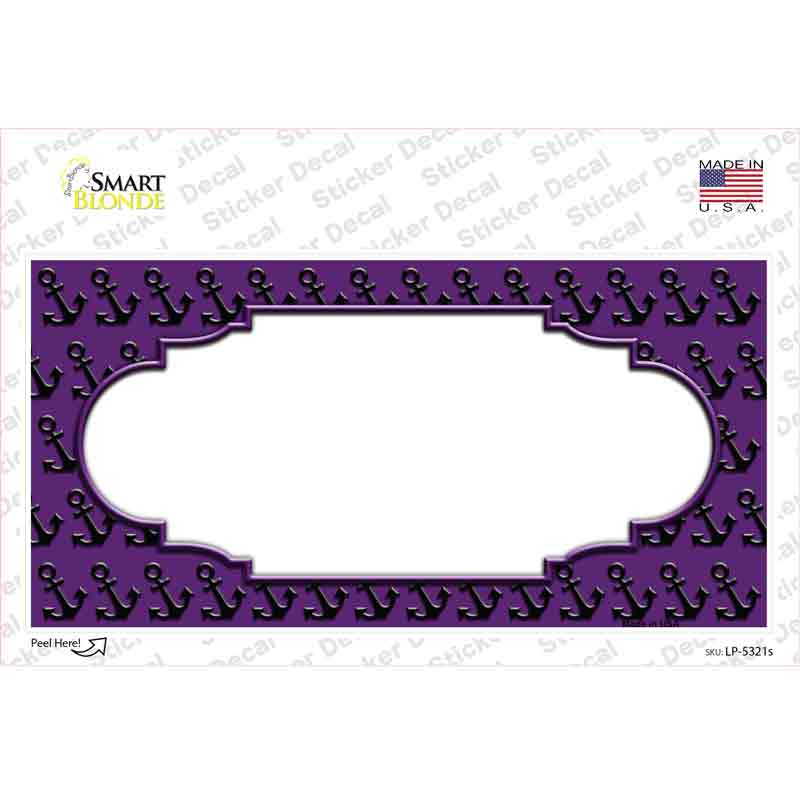Purple Black Anchor Scallop Center Novelty Sticker Decal