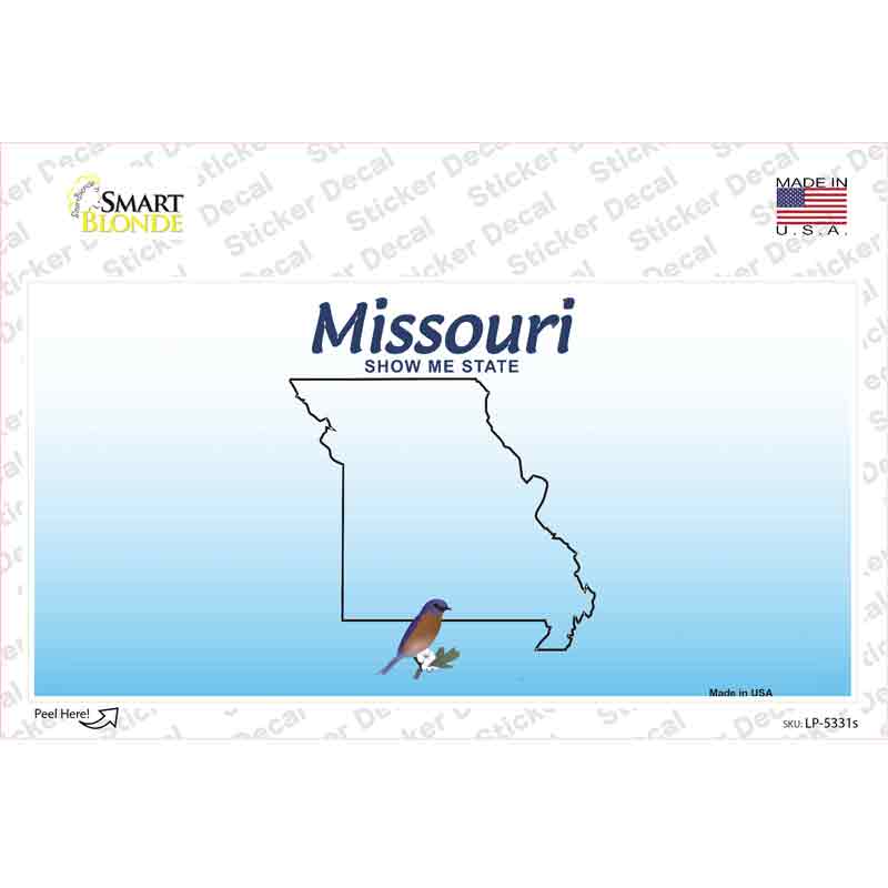 Missouri State Background Novelty Sticker Decal