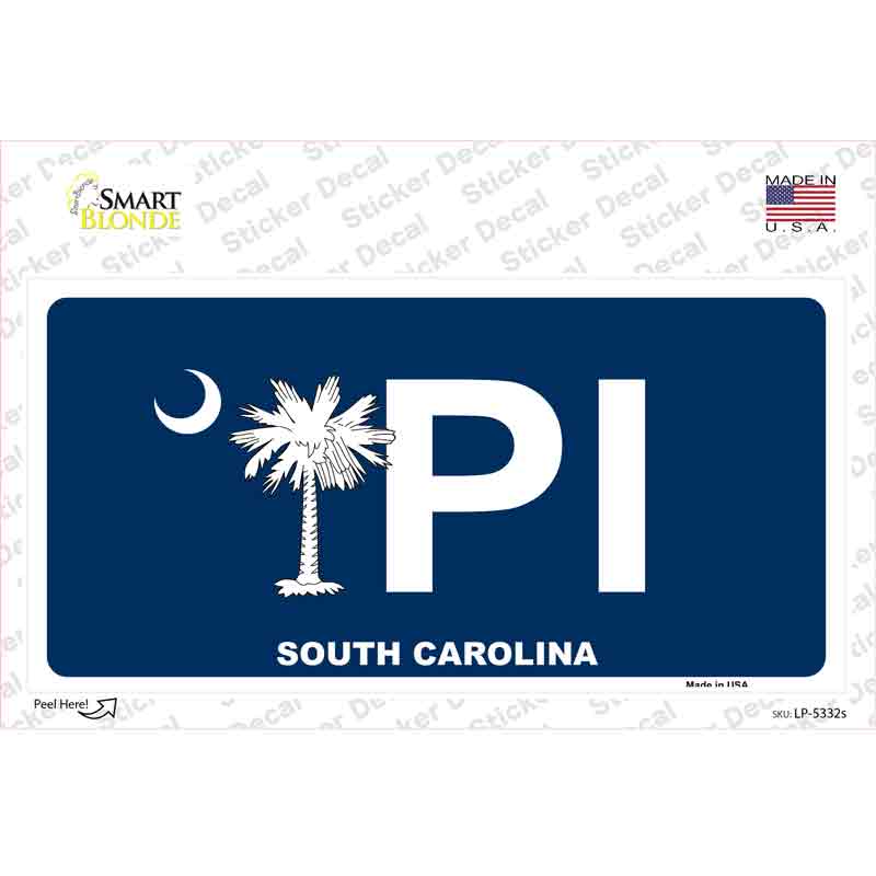 PI South Carolina Novelty Sticker Decal