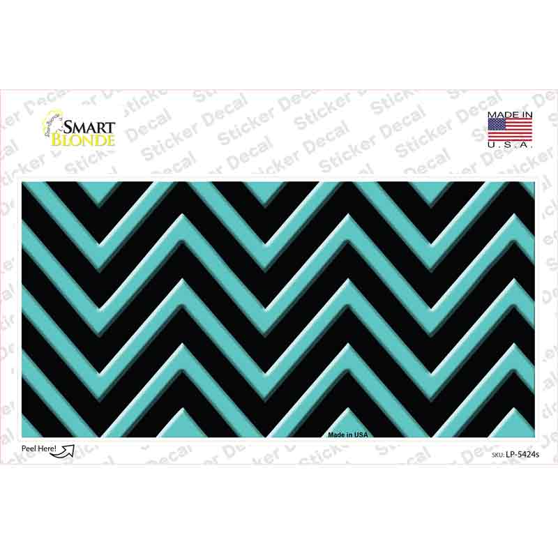 Tiffany Blue Chevron Novelty Sticker Decal