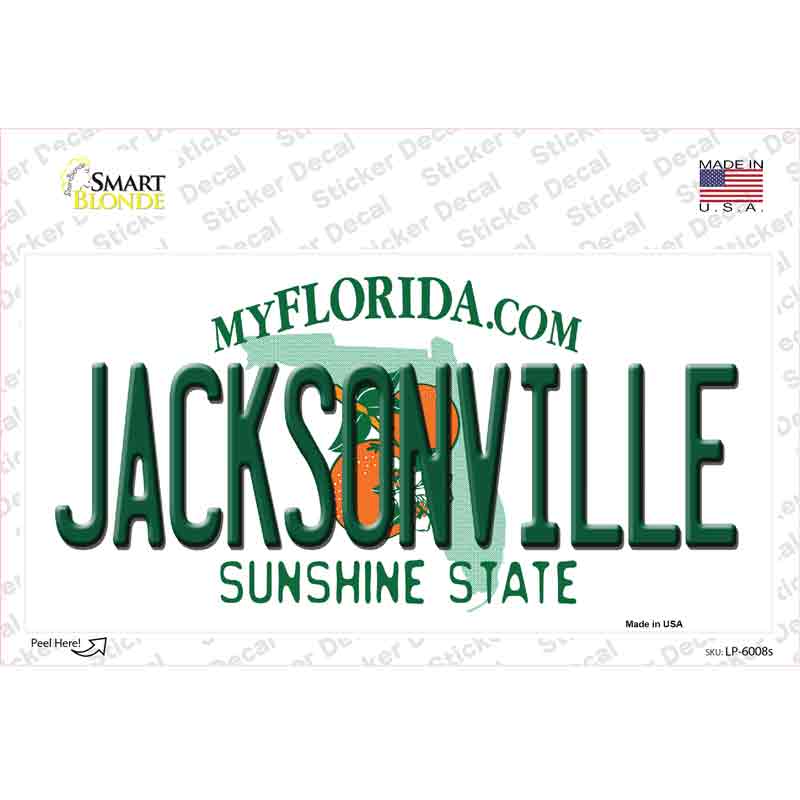 Jacksonville Florida Novelty Sticker Decal