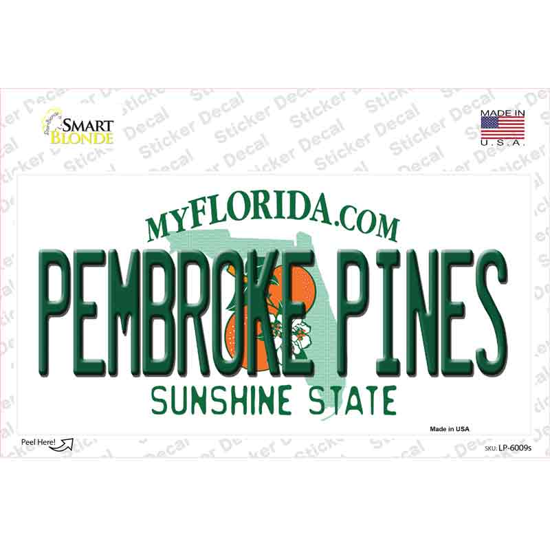 Pembroke Pines Florida Novelty Sticker Decal