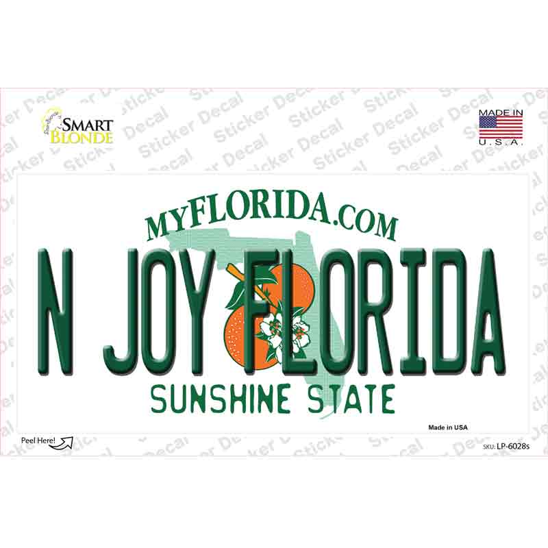 N Joy Florida Novelty Sticker Decal