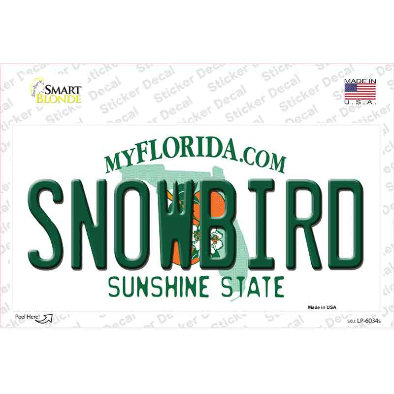 Snowbird Florida Novelty Sticker Decal