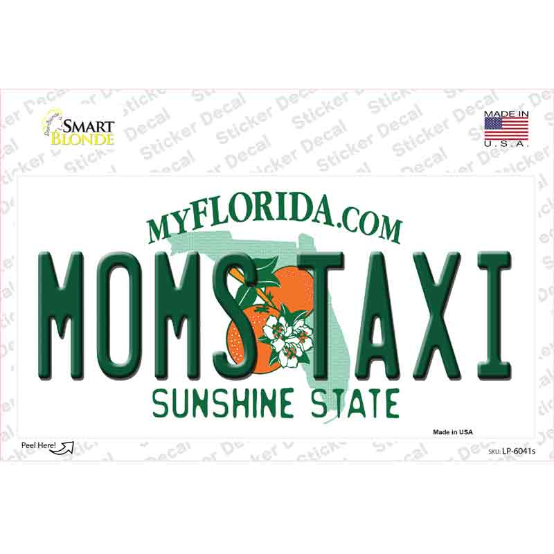 Moms Taxi Florida Novelty Sticker Decal