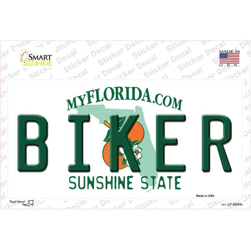 Biker Florida Novelty Sticker Decal
