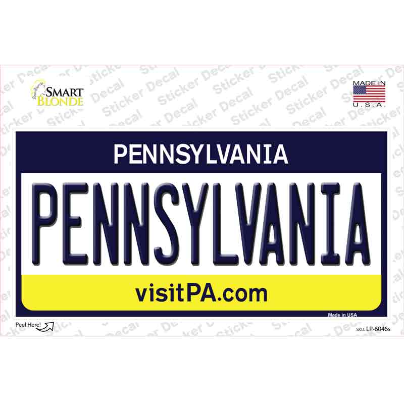 Pennsylvania State Novelty Sticker Decal