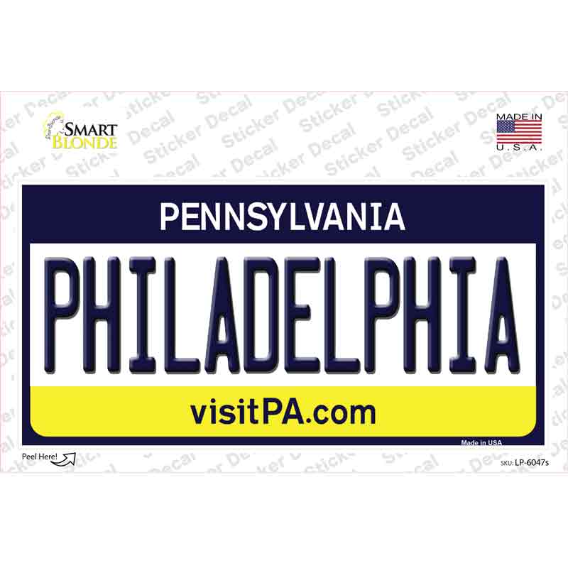 Philadelphia Pennsylvania State Novelty Sticker Decal