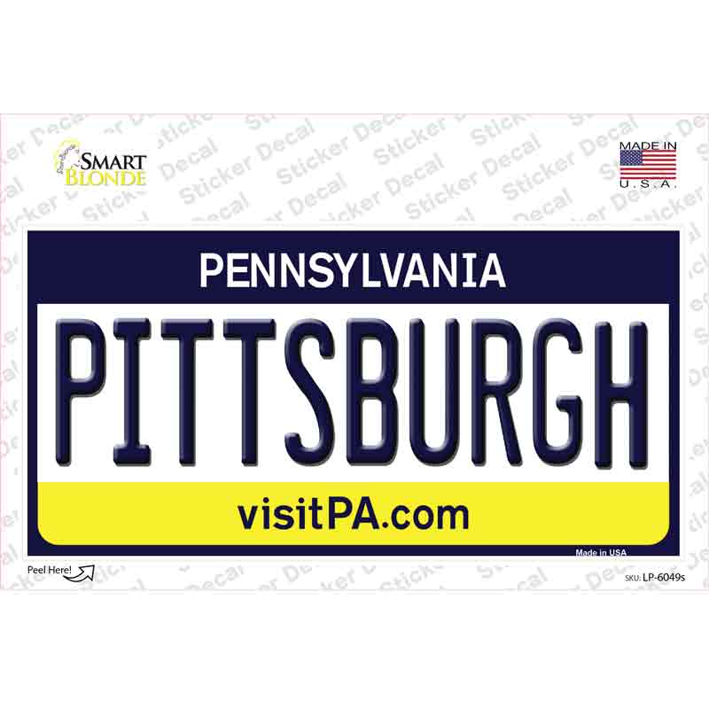 Pittsburgh Pennsylvania State Novelty Sticker Decal