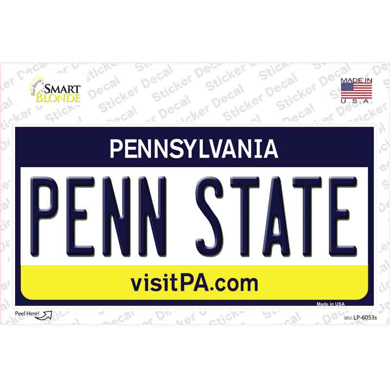 Penn State Pennsylvania State Novelty Sticker Decal